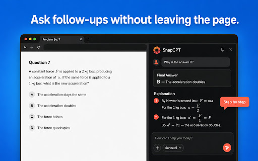 SnapGPT: AI Homework Help & Quiz Solver for Canvas, Blackboard & More screenshot
