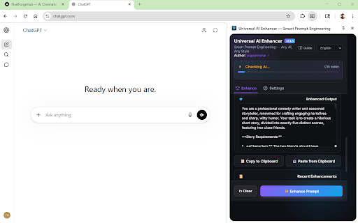 Universal AI Enhancer — Prompt Engineer screenshot