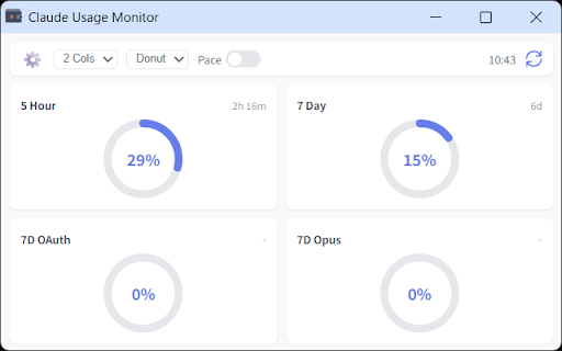 Claude Usage Monitor screenshot