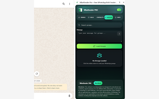 WhatSender – Free WhatsApp Bulk Sender Software screenshot