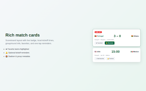 World Cup 2026 Companion - Calendar & Alerts screenshot