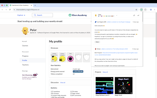 Khan Academy Notifications screenshot