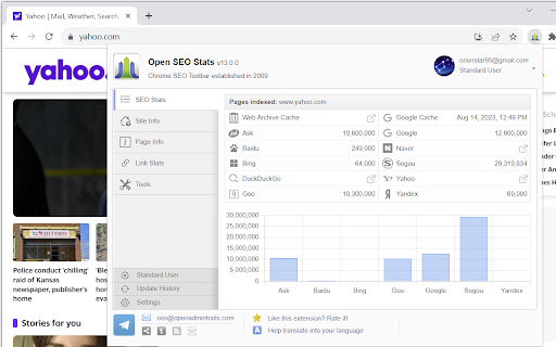 Open SEO Stats(Formerly: PageRank Status) screenshot