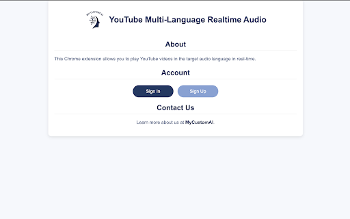 YouTube Multi-Language Realtime Audio screenshot