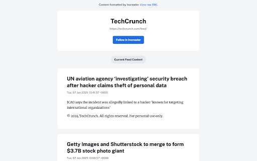 Inoreader: Read-later and RSS extension screenshot