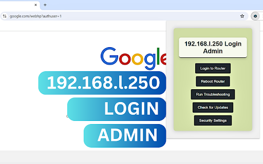 192.168.l.250 Login Admin screenshot