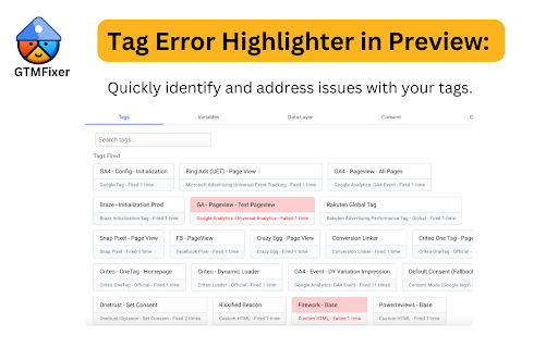 GTMFixer - Google Tag Manager Enhancements screenshot