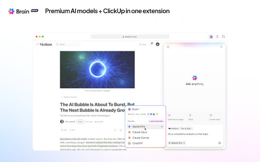 Brain MAX: One AI for Any Page - Chat, Search & Work with ClickUp AI screenshot