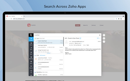 Zia Search from Zoho screenshot