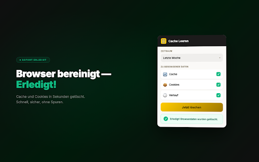 Cache Leeren — Cookies & Browserdaten löschen, Verlauf bereinigen screenshot