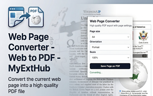 Web Page Converter - Web to PDF - MyExtHub screenshot
