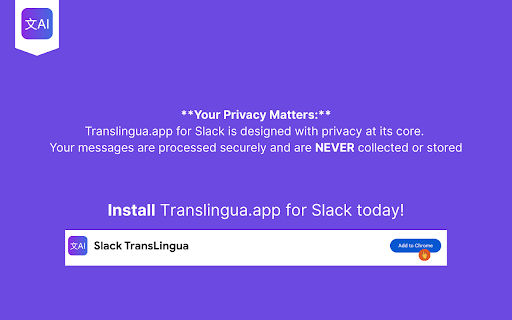 Slack TransLingua screenshot