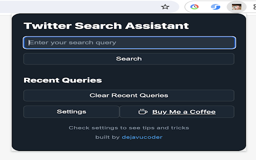 X Search Assistant screenshot