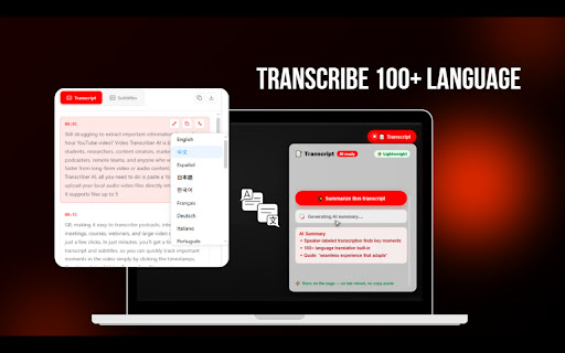YouTube to Transcript & Summary AI | Video to Text screenshot