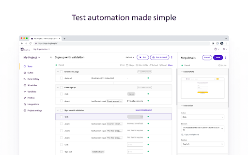 BugBug Automation Testing screenshot