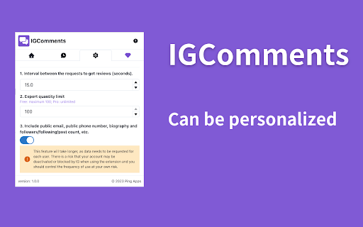 Comment Exporter - Export Ins Comments screenshot