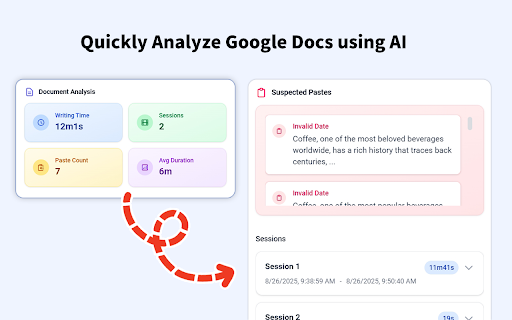 Doc Edit Replay - AI Detector & Originality Checker for Google Docs screenshot