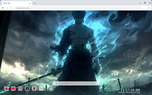 Zoro Blue Flame One Piece Live Wallpaper screenshot