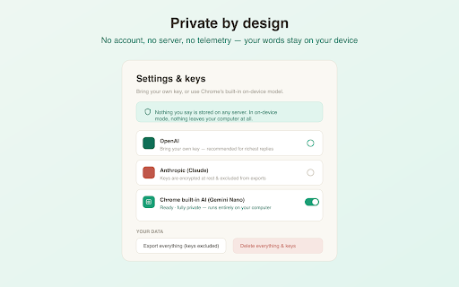 Unwind — a quiet space to think screenshot