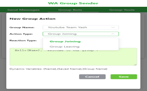 WA Group Sender screenshot