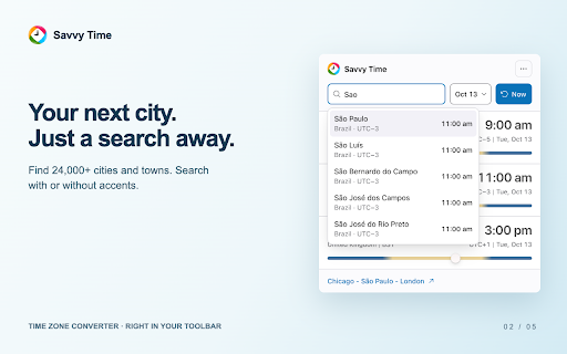 Savvy Time Zone Converter screenshot