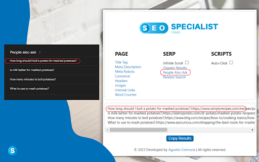SEO Specialist Tasks screenshot