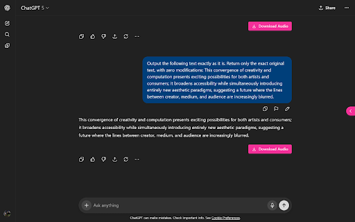 ChatGPT TTS screenshot