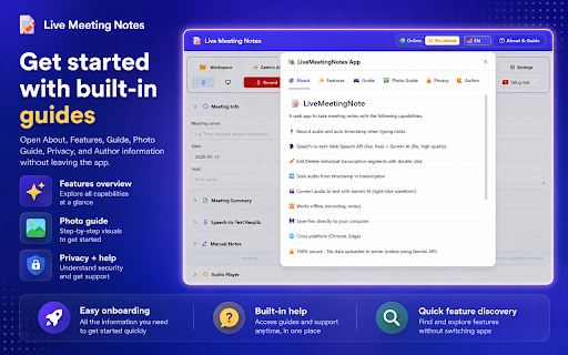 Live Meeting Notes screenshot