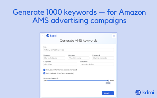 KDROI – Book Marketing Tools for Authors screenshot