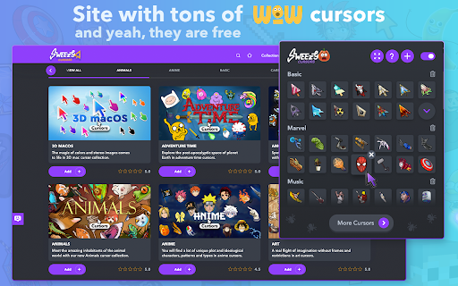 Sweezy Cursors ★ Custom Cursor for Chrome™ screenshot
