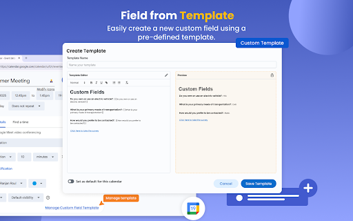 Custom Fields for Google Calendar™ screenshot