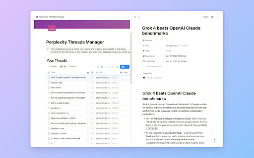 Perplexity to Notion - Batch Export screenshot