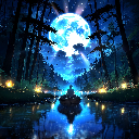 Moonlight boat ride icon