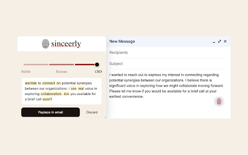 Sinceerly screenshot