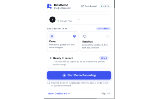 KickDemo.com: Tell Your Product Story with Interactive Demos screenshot