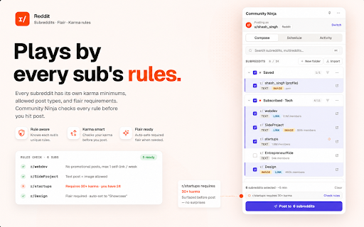 Community Ninja: AI Social Outreach & Auto-Poster screenshot