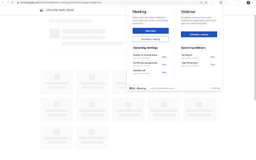 Zoho Meeting screenshot