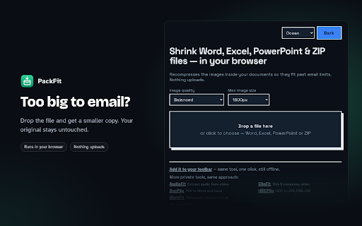 Compress Word, Excel & PowerPoint | PackFit screenshot