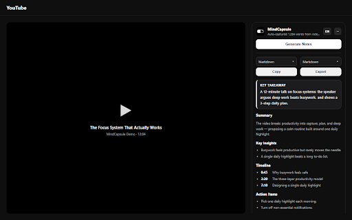 MindCapsule for YouTube screenshot