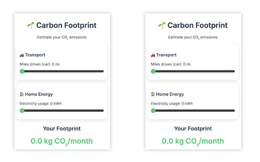 Carbon Footprint Calculator screenshot