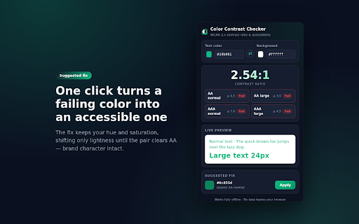 Color Contrast Checker - WCAG Accessibility Ratio Tool screenshot