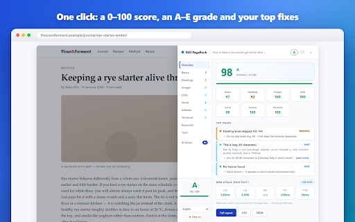 SEO PageRank screenshot