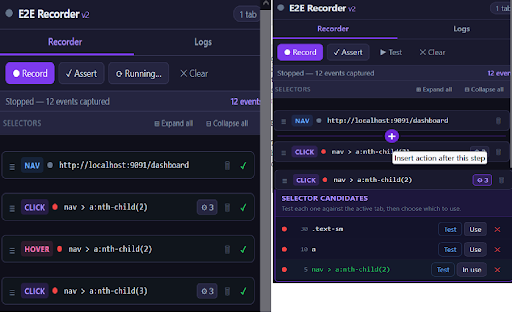 E2E Recorder v2 screenshot