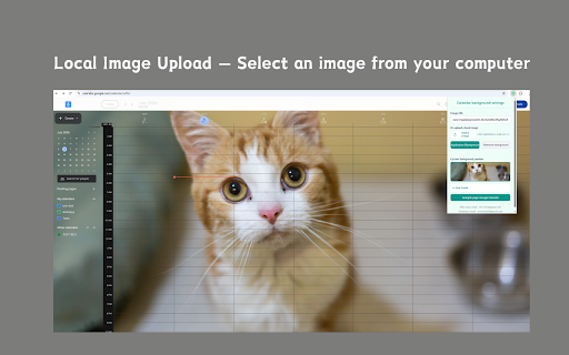 Calendar background settings screenshot