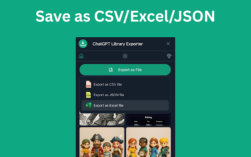 ChatGPT Library Exporter - Download ChatGPT Image Data screenshot
