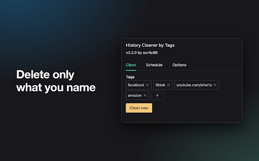 History Cleaner by Tags screenshot