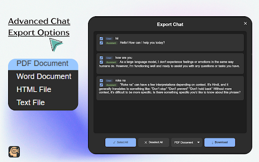 Claude ToolKit - Custom Prompts | Chat Export, Voice | Notes & Folders screenshot