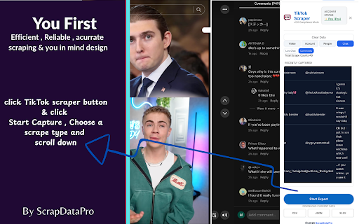 TikTok Scraper : Scrape TikTok FYP , comments , livechats and more screenshot