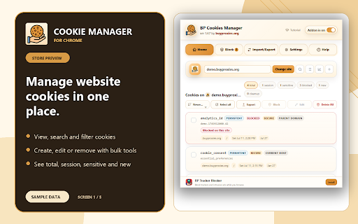 BP Cookies Manager screenshot