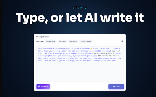 Message Outreach: Bulk DMs & AI Tweak screenshot